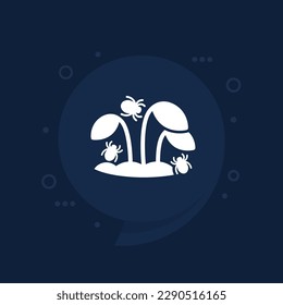 pests and a plant vector icon