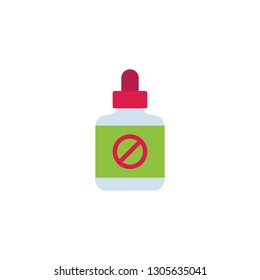 Pests repellent flat icon, vector sign, colorful pictogram isolated on white. Insect repellent bottle symbol, logo illustration. Flat style design