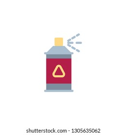 Pests repellent sprayer flat icon, vector sign, colorful pictogram isolated on white. Insect repellent spray symbol, logo illustration. Flat style design