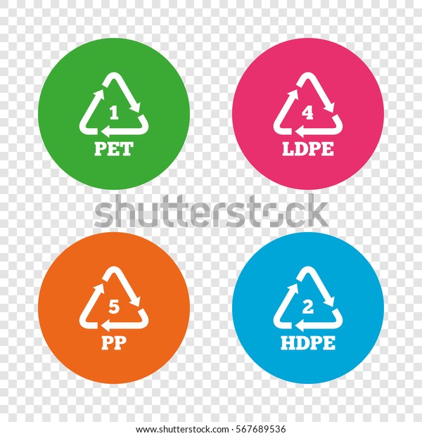 Pet 1 Ldpe 4 Pp 5 库存矢量图 免版税