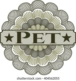 Pet abstract linear rosette