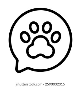 Pet Adoption Circular paw print and rescue symbol