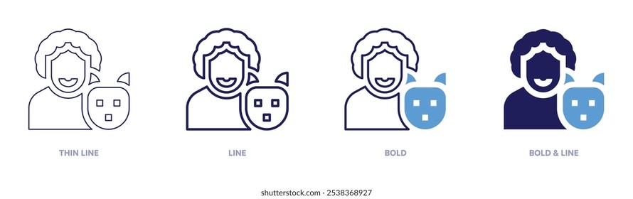 Pet adoption counseling icon in 4 different styles. Thin Line, Line, Bold, and Bold Line. Duotone style. Editable stroke.