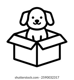 Pet Adoption Dog inside a box design