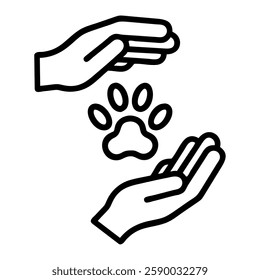 Pet Adoption Hands reaching out to a paw care