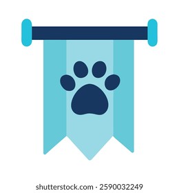 Pet Adoption Hanging banner with paw print for rescue awareness