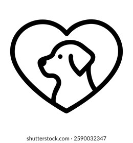 Pet Adoption Heart with a dog face love