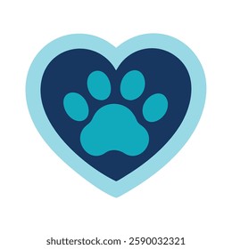 Pet Adoption Heart shaped paw print for love