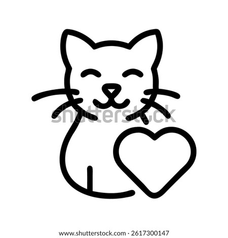 Pet adoption icon cat holding a heart