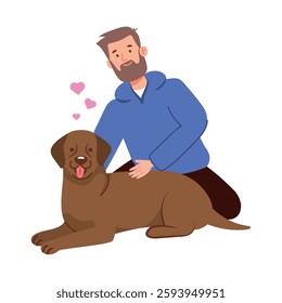 Pet adoption man playing with dog animal