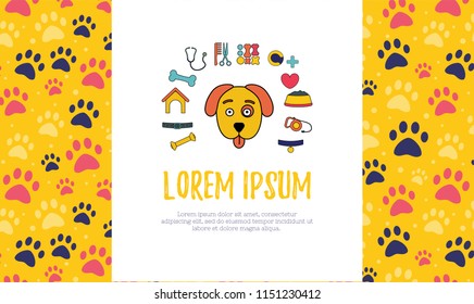 pet advertising banner templates. Place for text. veterinary clinic and pet shop.