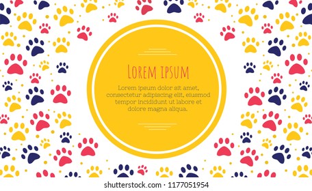 pet advertising banner templates. Place for text. veterinary clinic and zoo shop. grooming. paw ornament