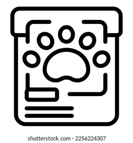 vector de contorno de icono de ayuda a mascotas. Asistencia internacional. Amor de cuidado