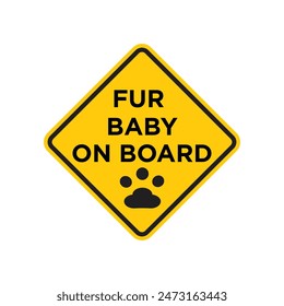 Pet alert sign indicating presence of fur babies on board