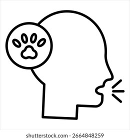 Pet Allergy Illustration Vector Line
