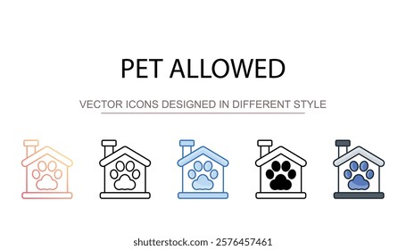 Pet Allowed icon design with white background stock illustration