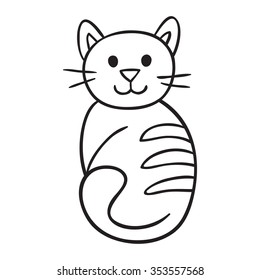 Pet animal cat (kitten). Domestic animal, illustration of best friend. Vector illustration for your cute design.