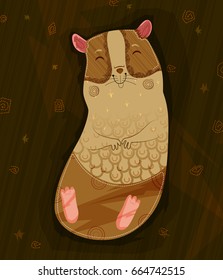 Pet animal hamster on jungle forest abstract in vector