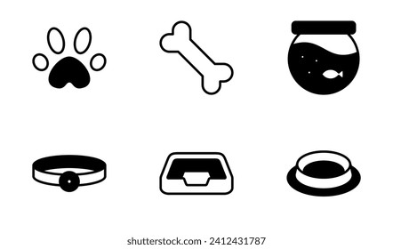 Pet and Animal icon design template in semi solid style