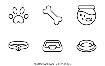 Pet and Animal icon design template in outline style