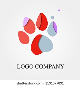 pet or animal trail vector logo, sign, or symbol concept for startup company