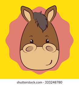 Pet and animals funny cartoon design, vector illustration graphic