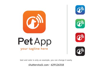 Pet App Logo Template Design Vector, Emblem, Design Concept, Creative Symbol, Icon