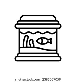 Pet Aquarium Outline Icon Vector Illustration