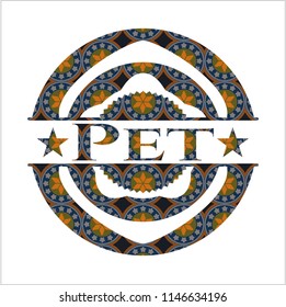 Pet arabesque emblem background. arabic decoration.