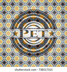 Pet arabesque emblem background. arabic decoration.