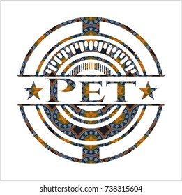 Pet arabesque style emblem. arabic decoration.