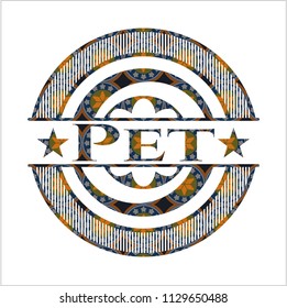 Pet arabic badge. Arabesque decoration.