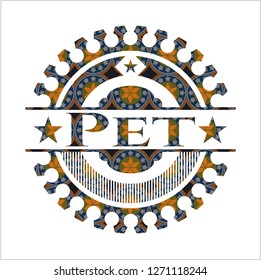 Pet arabic emblem background. Arabesque decoration.
