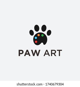 pet art logo. paw icon