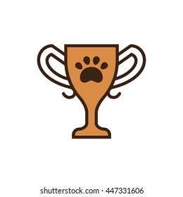  pet award cup icon in flat style