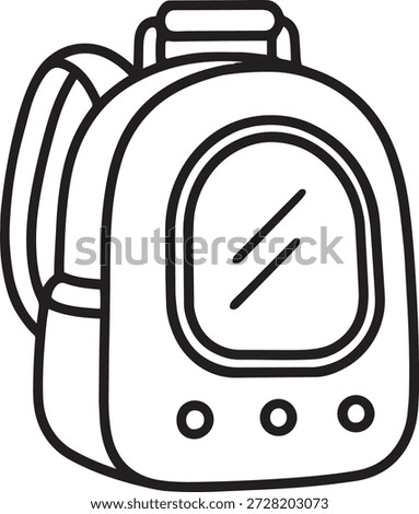 Pet backpack bubble carrier line icon