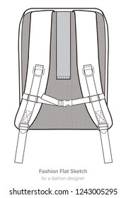 Pet Backpack Carrier flat technical drawing template