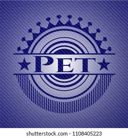 Pet badge with denim background