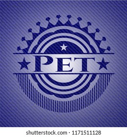 Pet badge with denim background