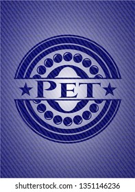 Pet badge with denim background