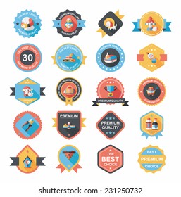 Pet badge flat banner design background set, eps10