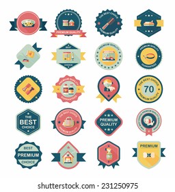 Pet badge flat banner design background set, eps10