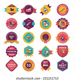 Pet badge flat banner design background set, eps10