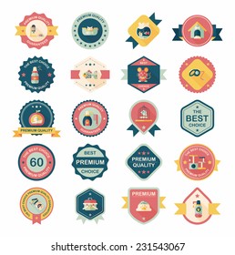Pet badge flat banner design background set, eps10