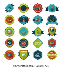 Pet badge flat banner design background set, eps10