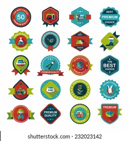 Pet badge flat banner design background set, eps10