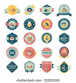 Pet badge flat banner design background set, eps10