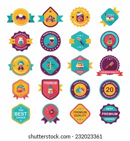 Pet badge flat banner design background set, eps10