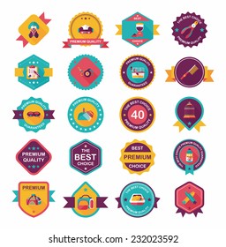 Pet badge flat banner design background set, eps10