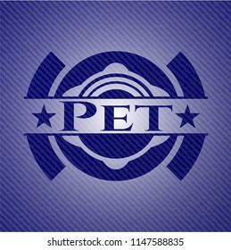 Pet badge with jean texture